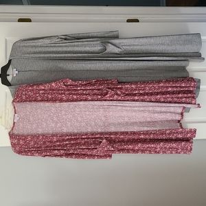 LuLaRoe L Sarah - 2 for $30! Floral (pinky purple/mauve/tan) and gray with white